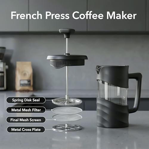 Black 20oz coffee press maker — photo 4