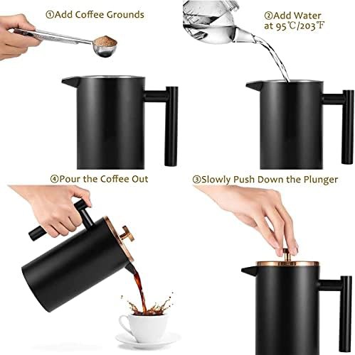 Unbreakable black 34 oz insulated coffee press — photo 3