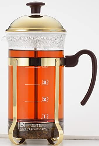 Mocha brown glass coffee press tea server — photo 3