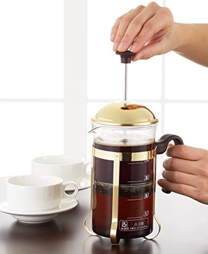 Mocha brown glass coffee press tea server — photo 4