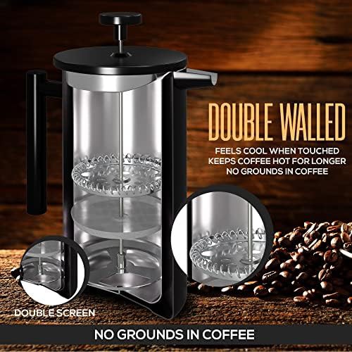 Black stainless steel French press 50 oz — photo 3