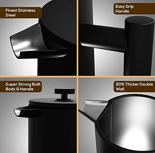 Black stainless steel French press 17 oz — photo 5