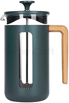 Pisa stainless steel 8 cup green french press