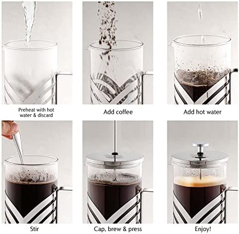 Silver french press and handheld frother gift set — photo 3
