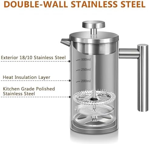 Small Silver Stainless Steel Coffee Maker 12oz — photo 4