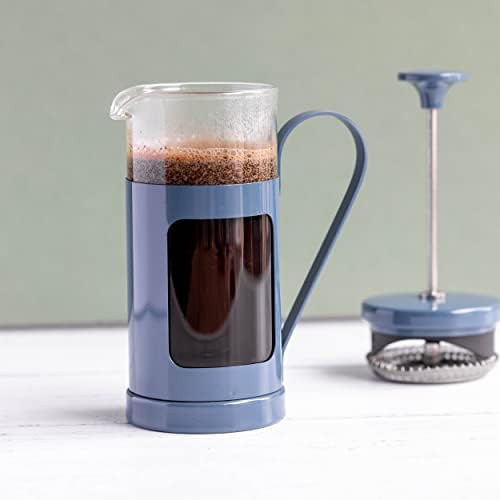 Monaco glass and stainless steel blue 3 cup press — photo 3