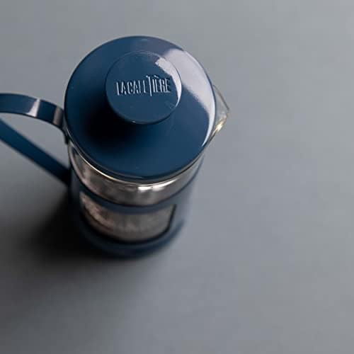 Monaco glass and stainless steel blue 3 cup press — photo 4
