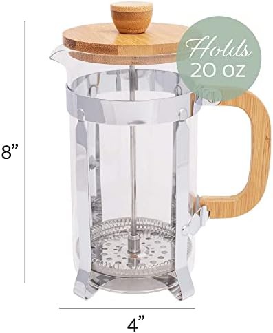 Natural Woodgrain Bamboo and Glass Coffee Maker — photo 4