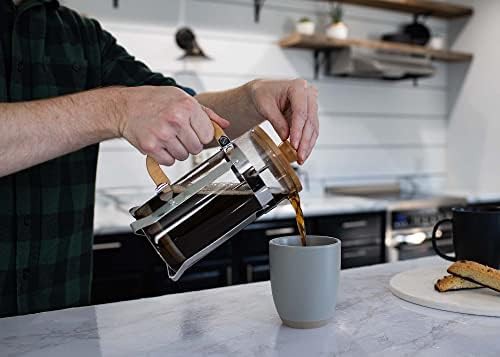 Natural Woodgrain Bamboo and Glass Coffee Maker — photo 5