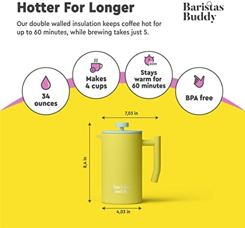 Yellow retro style insulated coffee brewer — photo 4