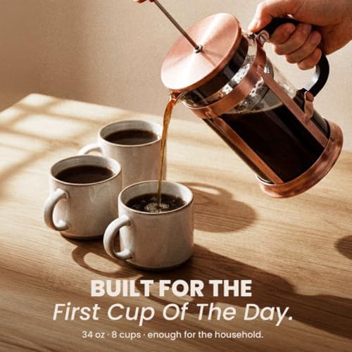 Copper Glass Coffee Press with Dual Filter — photo 4