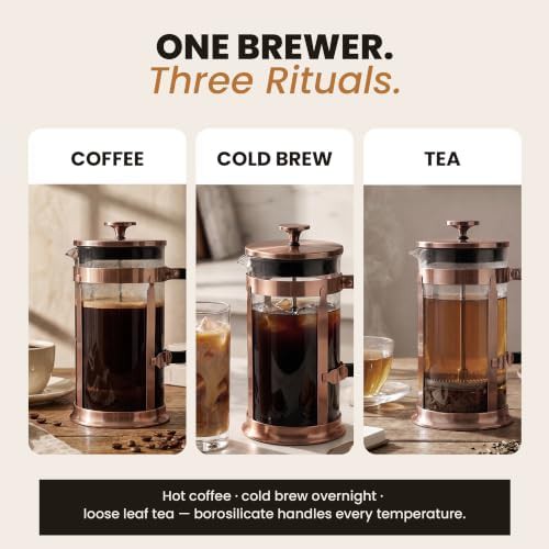 Copper Glass Coffee Press with Dual Filter — photo 5
