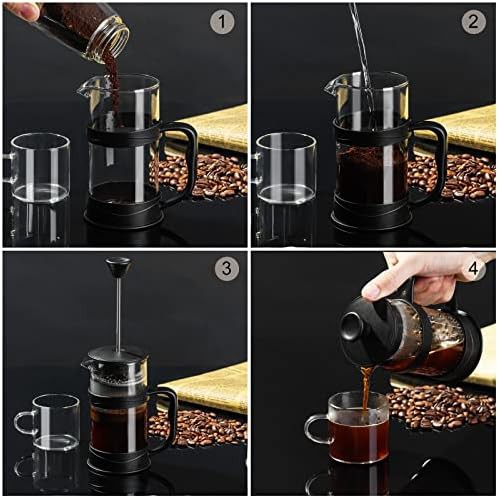 Black camping glass coffee press 11.8 oz — photo 4