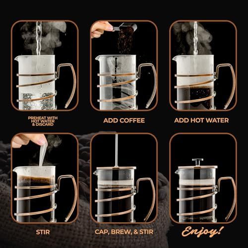 Copper 27oz French press coffee maker — photo 4