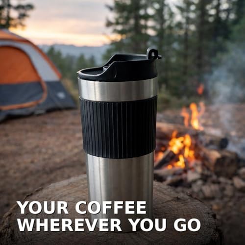 Stainless steel insulated travel french press mug — photo 3