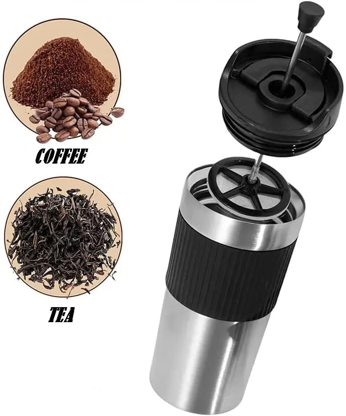Stainless steel insulated travel french press mug — photo 5