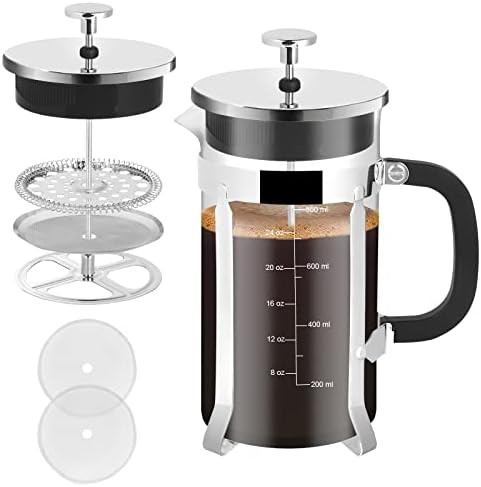 Chrome Glass French Press One Liter