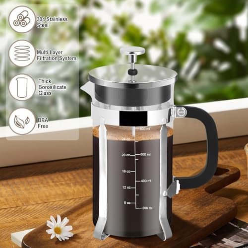 Chrome Glass French Press One Liter — photo 4