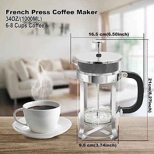 Chrome Glass French Press One Liter — photo 5