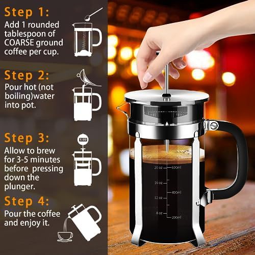 Stainless 34oz tea and coffee plunger — photo 4