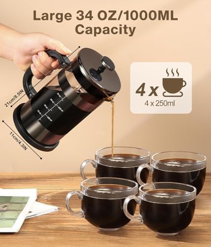 Dark pewter classic coffee press 34 oz — photo 5