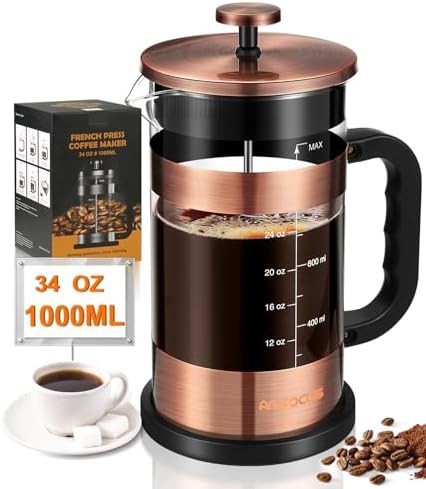 Stainless steel and glass press 34 oz