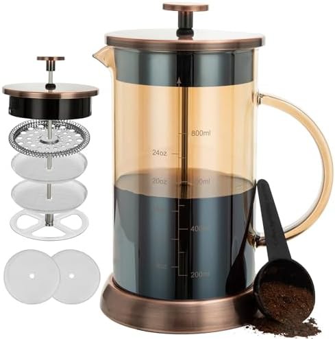 Copper 34oz borosilicate glass cold brew pot