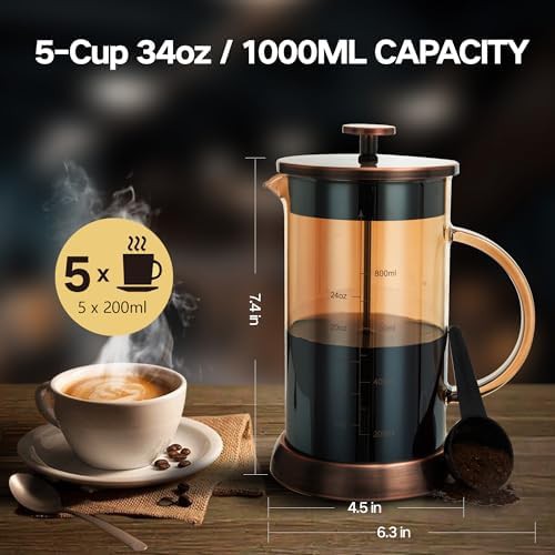 Copper 34oz borosilicate glass cold brew pot — photo 4