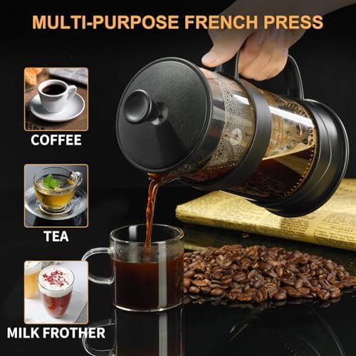 Black borosilicate glass travel press 16 oz — photo 4