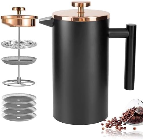 Black 21 oz camping press with metal spoon