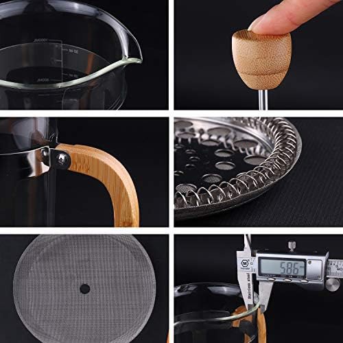 Glass French coffee press with bamboo lid — photo 4