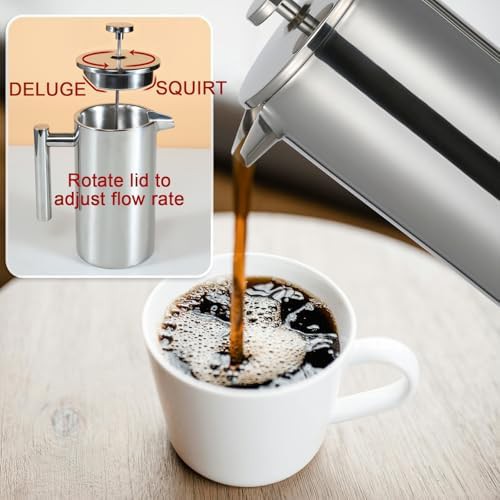 Double Wall Stainless Steel Large Cafetiere — photo 4