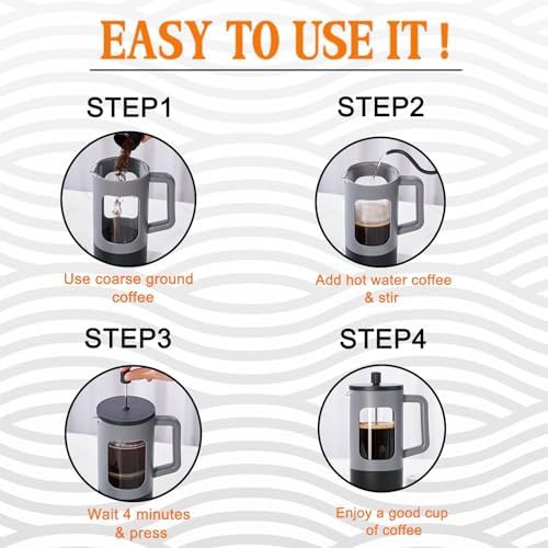 Grey and black glass French coffee press — photo 5