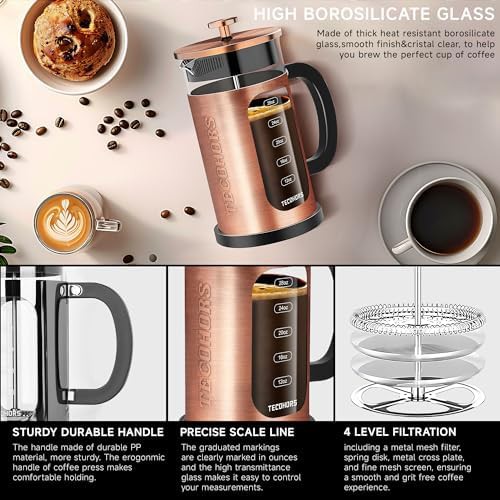 Copper Finish Glass Coffee Press — photo 5
