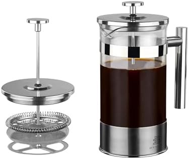 Silver borosilicate glass 34 oz coffee press