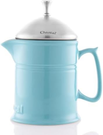 Classic stoneware French press with steel lid