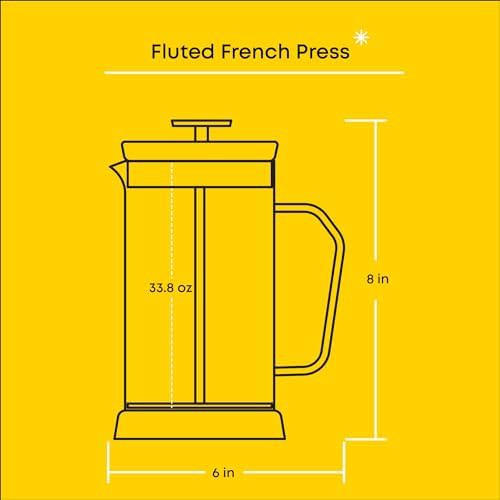 Fluted Glass Portable Tea and Coffee Press — photo 4