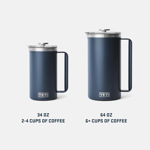 Navy stainless steel French press 34 oz — photo 5