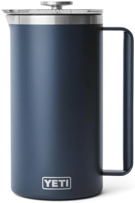 Navy stainless steel French press 64 oz
