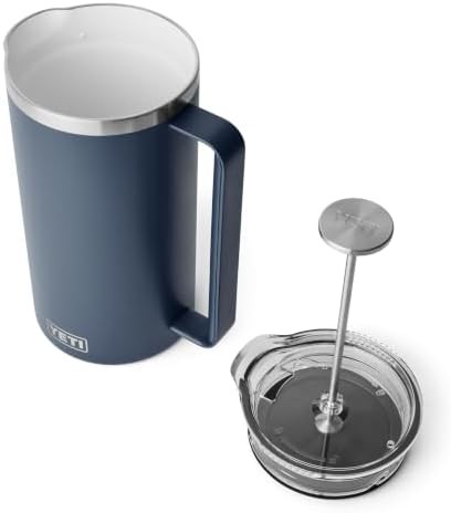Navy stainless steel French press 64 oz — photo 3