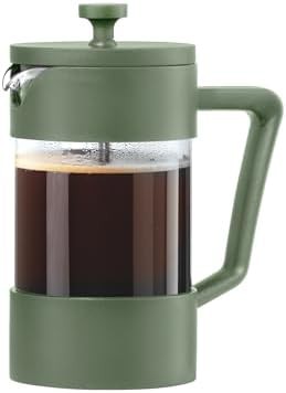Green Borosilicate Glass Five Cup Press