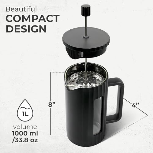 Matte Black Borosilicate Glass Travel Press — photo 5