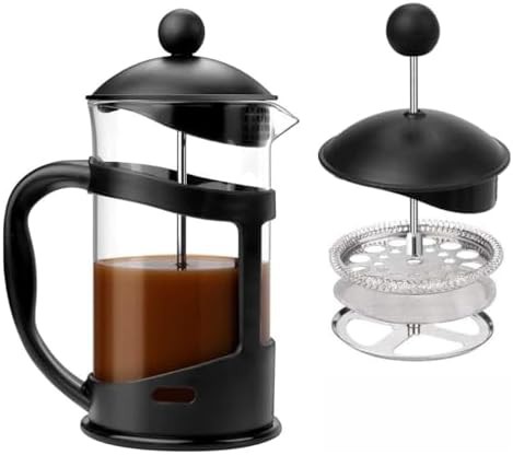 Black steel plunger glass coffee press — photo 2