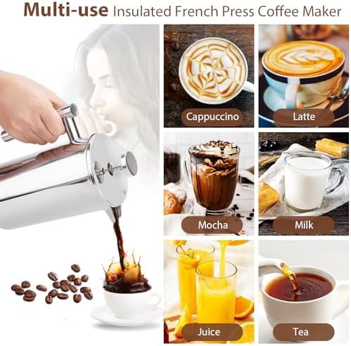 Small double wall metal coffee press — photo 5