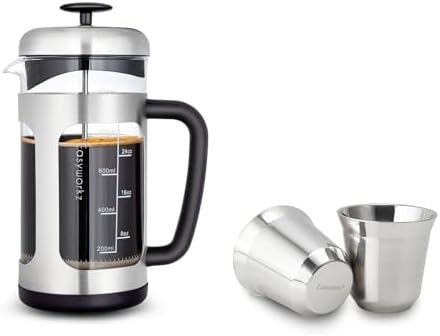 Stainless steel 34 oz french press set