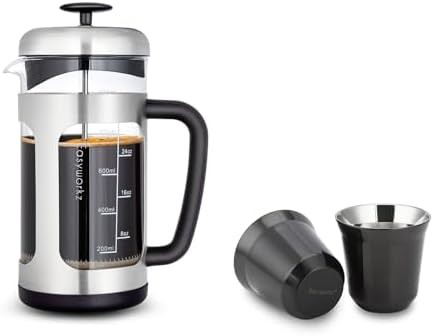 Insulated 34 oz french press dual cup set