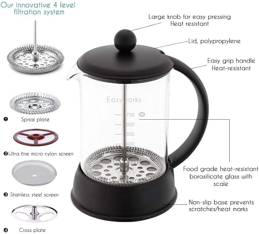 Eclipse 27 oz french press brushed silver — photo 3