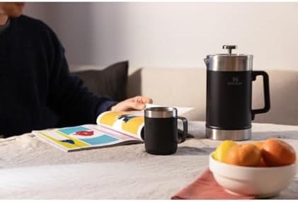 Black stainless steel French press 48 oz — photo 4