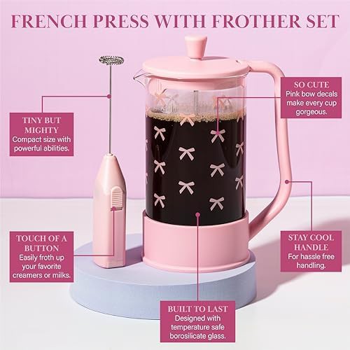 Pink Bow Design French Press Set — photo 3