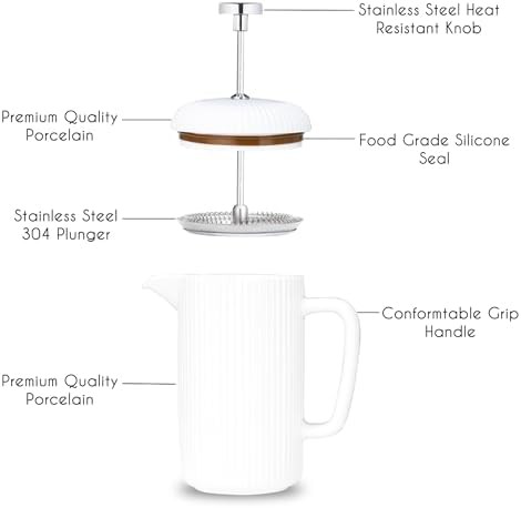 Porcelain 22 oz french press ivory — photo 3